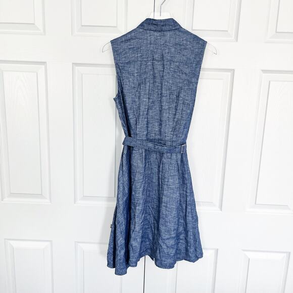 Theory Jalysis Sleeve Less Shirt Dress in Tierra Wash - Picture 7 of 8